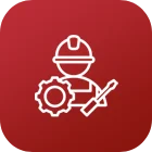 Icon of man in a hardhat with a screwdriver.